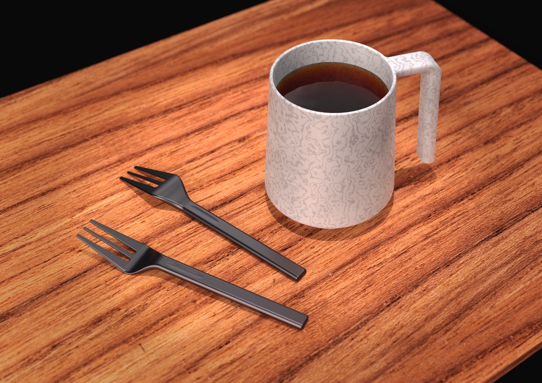 Coffee Mug and Cake Fork Design Slide 1